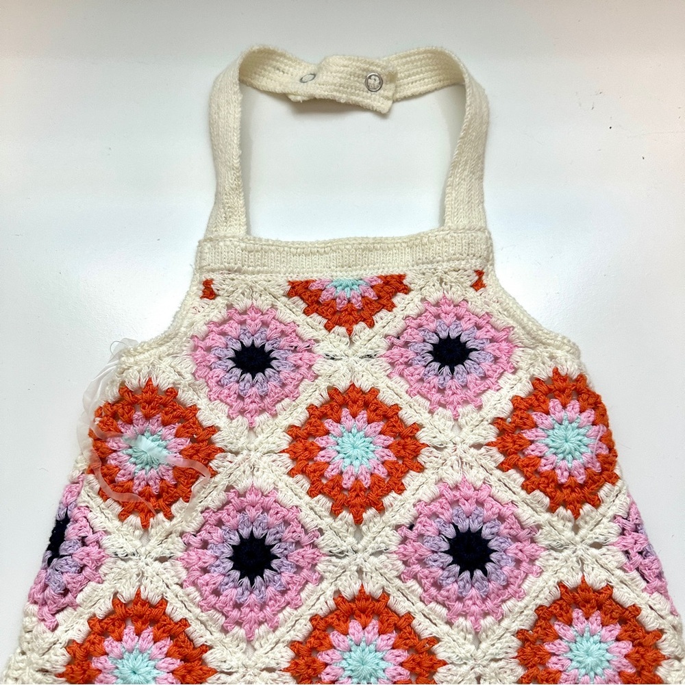 Rare Editions Crochet Colorful Knit Retro  Romper 1 Piece NWT Size 6-9 months - Picture 2 of 9